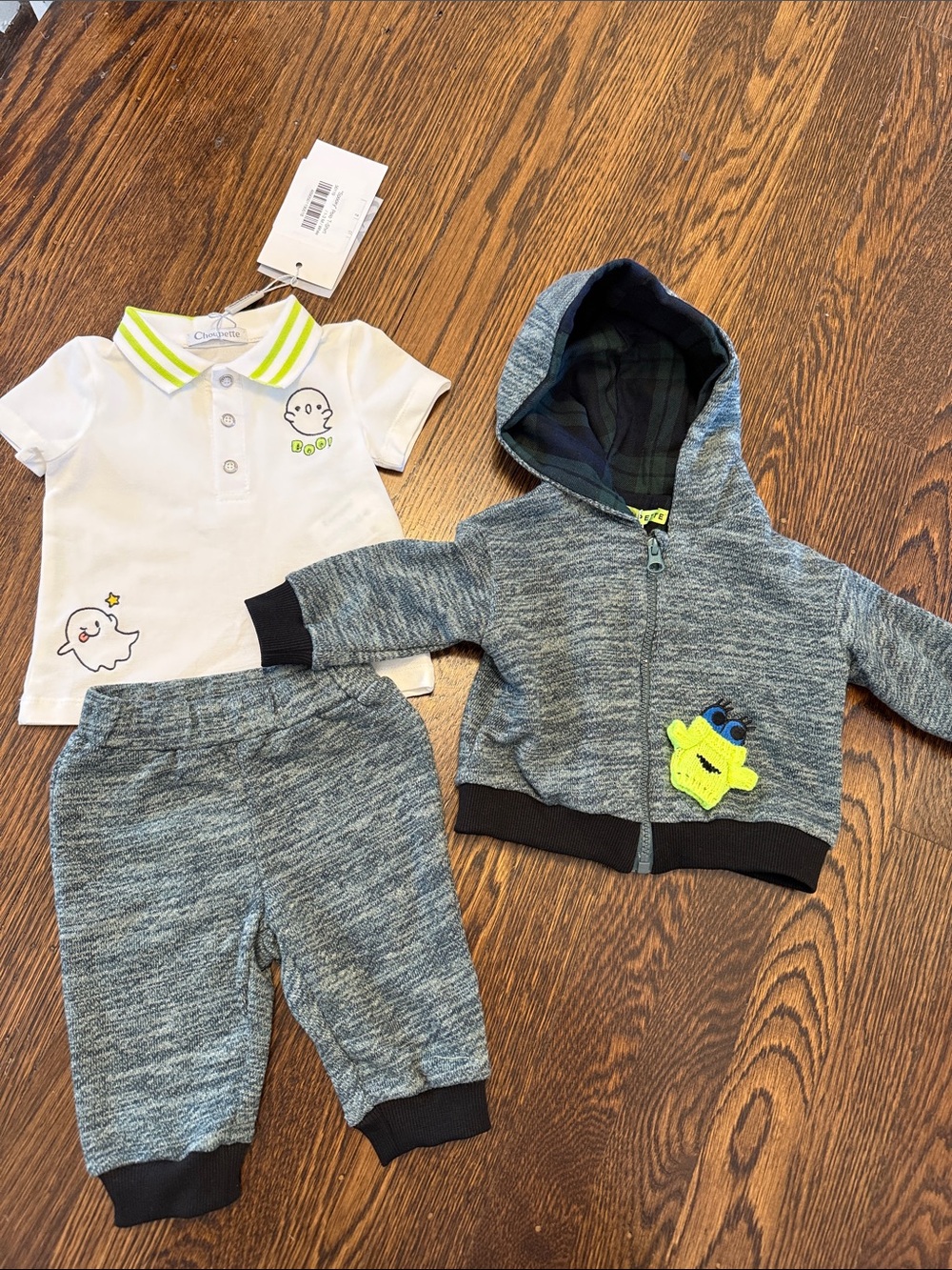 Choupette Baby 3-Piece Hoodie Set with Polo